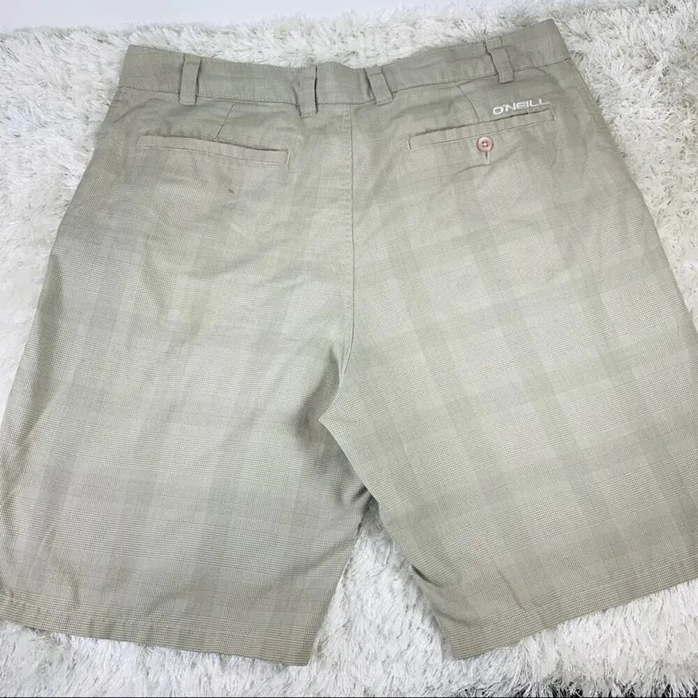 O’Neill Tan Plaid Shorts Sz 38